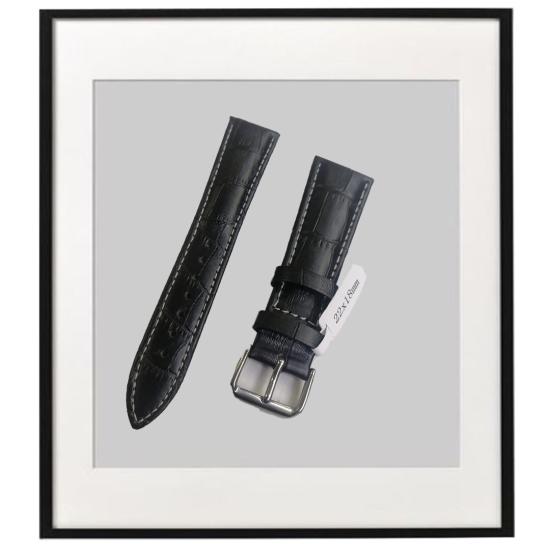 22x18MM SİYAH/BEYAZ DİKİŞLİ DERİ KORDON