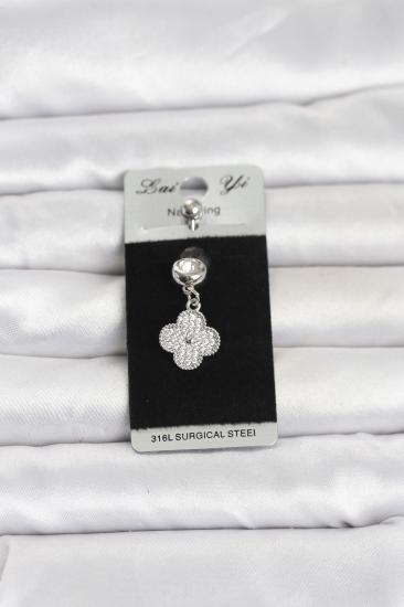 316L Cerrahi Çelik Sallantılı Yonca Model Göbek Piercing