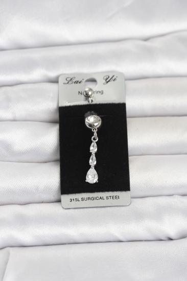 316L Cerrahi Çelik Sallantılı Damla Model Göbek Piercing