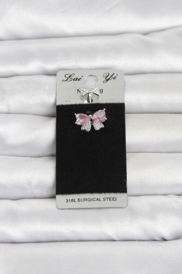 316L Cerrahi Çelik Pembe Fiyonk Model Göbek Piercing