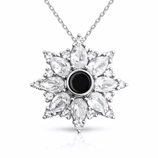 Gümüş 100 Dilde Seni Seviyorum Lotus Kadın Kolye