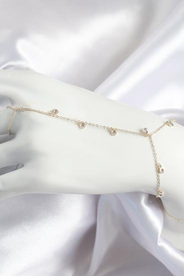 Pirinç Zirkon Taşlı Sallantılı Model Gold Renk Kadın Şahmeran