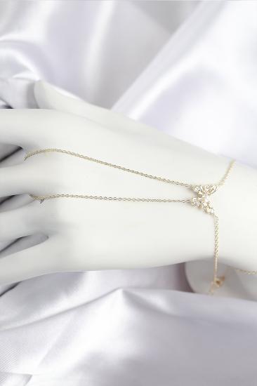 Pirinç Zirkon Taşlı Kelebek Model Gold Renk Şahmeran