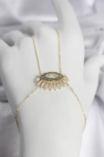Pirinç Gold Renk Zirkon Taşlı Göz Model Kadın Şahmeran