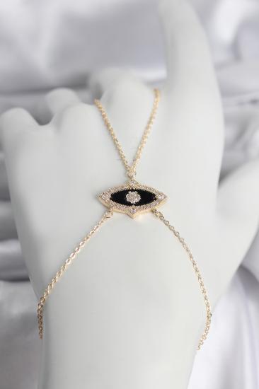 Pirinç Göz Model Gold Renk Zirkon Taşlı Kadın Şahmeran