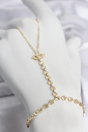 Gold Renk Pirinç Zirkon Taşlı Göz Model Şahmeran