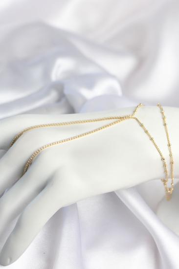 Gold Renk Minimal Zirkon Taşlı Su Yolu Model Şahmeran