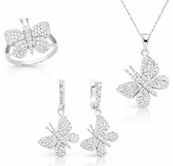 Gümüş Kelebek Bayan Set